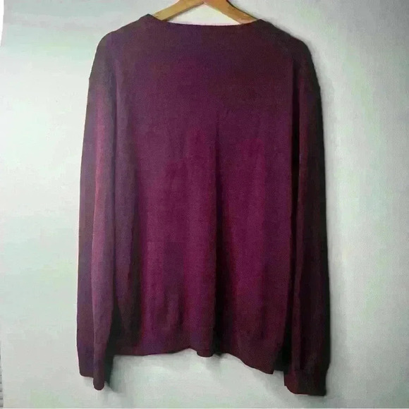 Bonobos Purple Extra Fine 100% Merino Wool V Neck Standard Fit Sweater XL - Picture 3 of 5